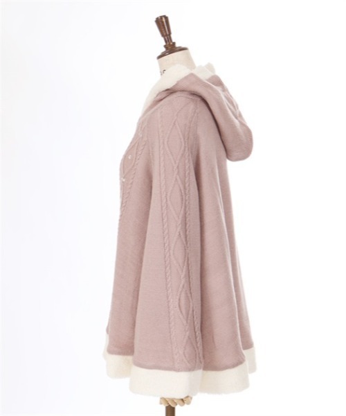 axes femme（アクシーズファム）の「ビジュー裏ボアニットポンチョ（ポンチョ・レディース・ホワイト/サックスブルー/ピンク・FREE）」の11枚目の写真