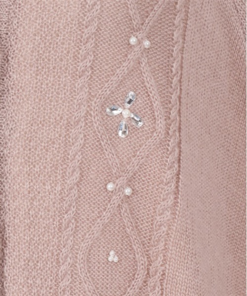 axes femme（アクシーズファム）の「ビジュー裏ボアニットポンチョ（ポンチョ・レディース・ホワイト/サックスブルー/ピンク・FREE）」の17枚目の写真