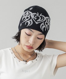 X-girl(GbNXK[)TRIBAL BUTTERFLY JACQUARD BEANIE(jbgLbv/r[j[)