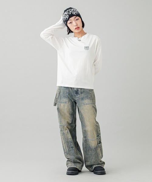 X-girl（エックスガール）の「TRIBAL BUTTERFLY JACQUARD BEANIE（ニットキャップ/ビーニー・レディース・ブラック/オフホワイト/ブラウン・ONE SIZE）」の8枚目の写真