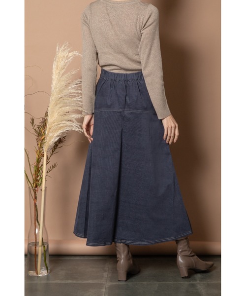 Bou Jeloud（ブージュルード）の「ベロアデニムスカート（デニムスカート・レディース・ブラック/インディゴブルー・38）」の7枚目の写真