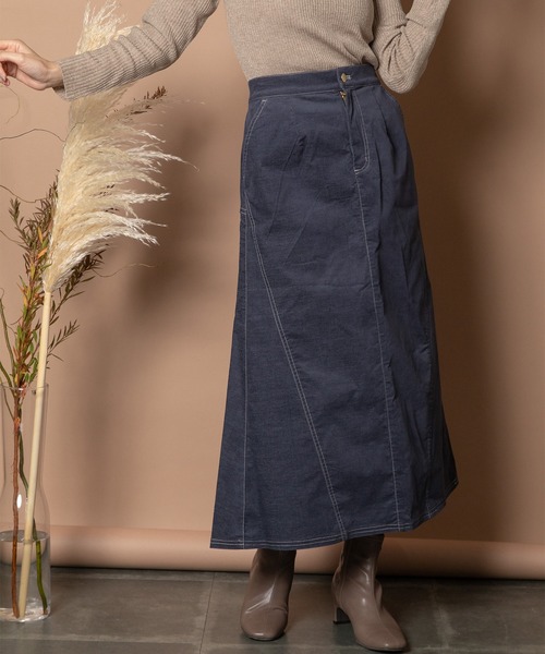 Bou Jeloud（ブージュルード）の「ベロアデニムスカート（デニムスカート・レディース・ブラック/インディゴブルー・38）」の8枚目の写真