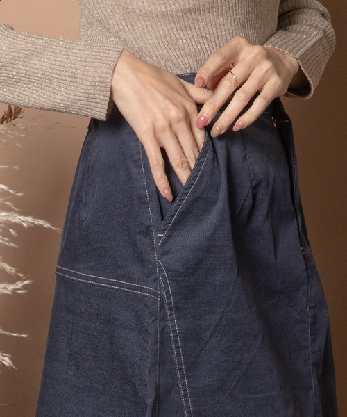 Bou Jeloud（ブージュルード）の「ベロアデニムスカート（デニムスカート・レディース・ブラック/インディゴブルー・38）」の10枚目の写真