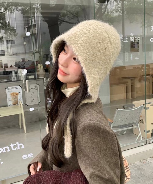 HALEY PESCA/シャギーニット バラクラバ風キャップ（ニットキャップ