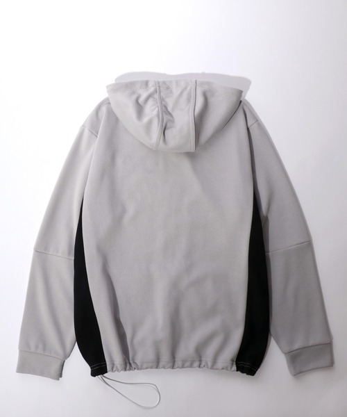 CONVERSE(コンバース)の「CONVERSE(コンバース)サッカーチーム風ユニフォームプリント スウェットジップアップパーカー メンズ レディース ユニセックス(パーカー・メンズ・ブラック/ライトグレー・LL/L/M)」の4枚目の写真