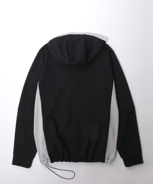 CONVERSE(コンバース)の「CONVERSE(コンバース)サッカーチーム風ユニフォームプリント スウェットジップアップパーカー メンズ レディース ユニセックス(パーカー・メンズ・ブラック/ライトグレー・LL/L/M)」の3枚目の写真