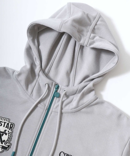 CONVERSE(コンバース)の「CONVERSE(コンバース)サッカーチーム風ユニフォームプリント スウェットジップアップパーカー メンズ レディース ユニセックス(パーカー・メンズ・ブラック/ライトグレー・LL/L/M)」の11枚目の写真