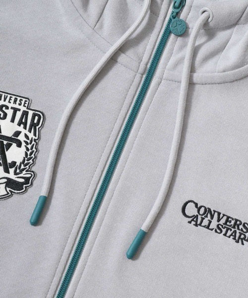 CONVERSE(コンバース)の「CONVERSE(コンバース)サッカーチーム風ユニフォームプリント スウェットジップアップパーカー メンズ レディース ユニセックス(パーカー・メンズ・ブラック/ライトグレー・LL/L/M)」の12枚目の写真