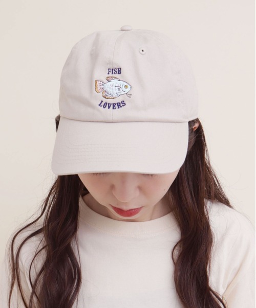 didizizi（ディディジジ）の「FISH LOVERS 刺繍キャップ（キャップ・レディース・ベージュ/ブルー/ピンク・FREE）」の8枚目の写真