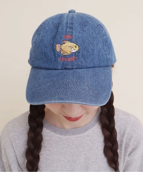didizizi（ディディジジ）の「FISH LOVERS 刺繍キャップ（キャップ・レディース・ベージュ/ブルー/ピンク・FREE）」の13枚目の写真