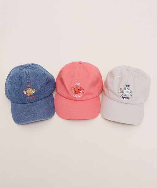 didizizi（ディディジジ）の「FISH LOVERS 刺繍キャップ（キャップ・レディース・ベージュ/ブルー/ピンク・FREE）」の21枚目の写真
