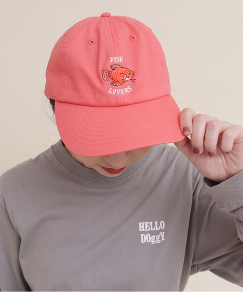 didizizi（ディディジジ）の「FISH LOVERS 刺繍キャップ（キャップ・レディース・ベージュ/ブルー/ピンク・FREE）」の16枚目の写真