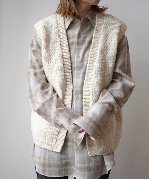 bukht（ブフト）の「【bukht / ブフト】Peruvian Hand-knit Buttonless Vest ニットベスト（ニット/セーター・メンズ・ブラック/ホワイト/グリーン・FREE）」の12枚目の写真