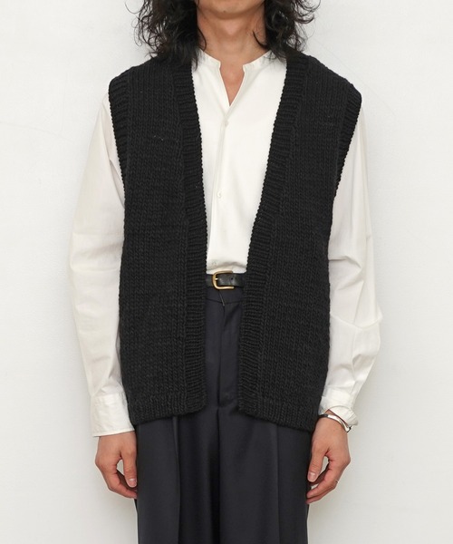 bukht（ブフト）の「【bukht / ブフト】Peruvian Hand-knit Buttonless Vest ニットベスト（ニット/セーター・メンズ・ブラック/ホワイト/グリーン・FREE）」の13枚目の写真