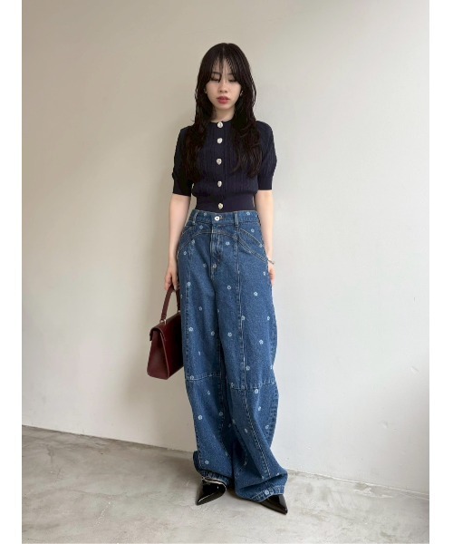WEB限定】【LILY BROWN×MARY QUANT】デイジー柄ワイドデニム