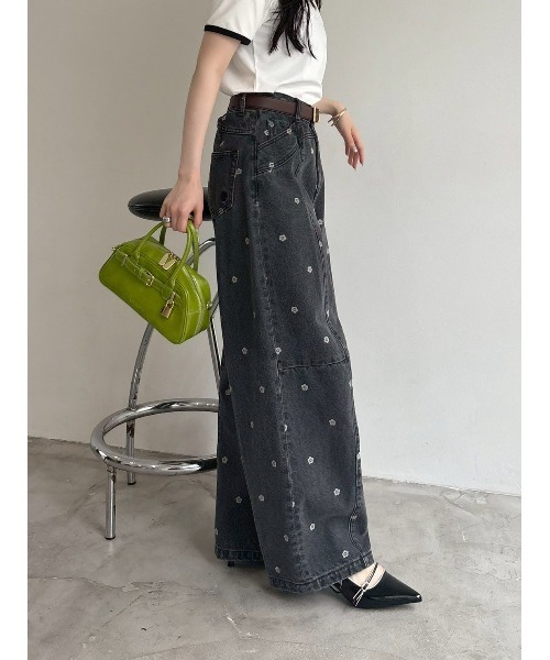 WEB限定】【LILY BROWN×MARY QUANT】デイジー柄ワイドデニム