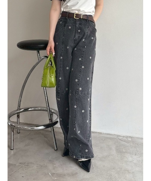 WEB限定】【LILY BROWN×MARY QUANT】デイジー柄ワイドデニム