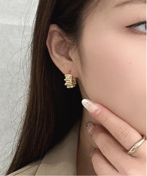 Burner（バーナー）の「【OKUOKU　0909】デザイン　フープピアス　両耳用　 oku-pierce-716970426077-8　Yy【RBTS】（ピアス（両耳用）・レディース・シルバー/ゴールド・FREE）」の9枚目の写真