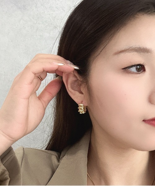 Burner（バーナー）の「【OKUOKU　0909】デザイン　フープピアス　両耳用　 oku-pierce-716970426077-8　Yy【RBTS】（ピアス（両耳用）・レディース・シルバー/ゴールド・FREE）」の10枚目の写真