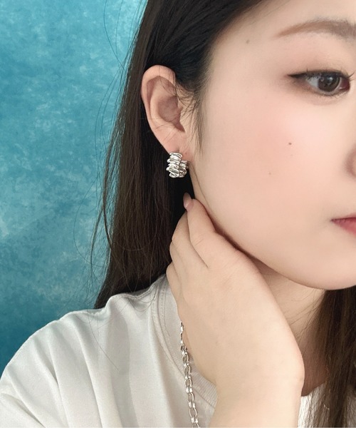 Burner（バーナー）の「【OKUOKU　0909】デザイン　フープピアス　両耳用　 oku-pierce-716970426077-8　Yy【RBTS】（ピアス（両耳用）・レディース・シルバー/ゴールド・FREE）」の6枚目の写真