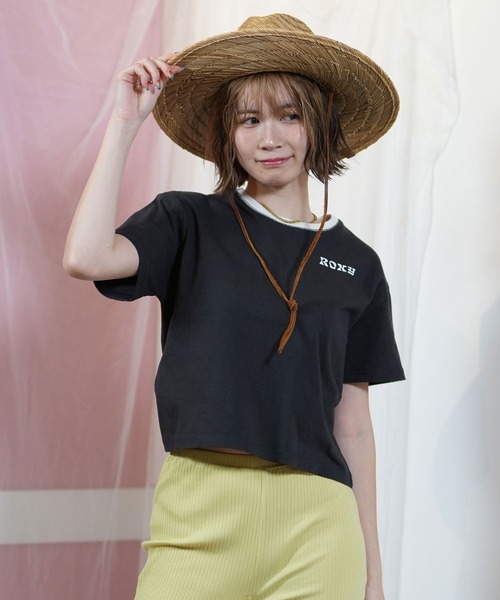 ROXY（ロキシー）の「【クロップド丈】ROXY/ロキシー 花柄/バックプリントTシャツ RST251648M（Tシャツ/カットソー・レディース・ヘザーグレー/オフホワイト/ブラック・L/M）」の8枚目の写真