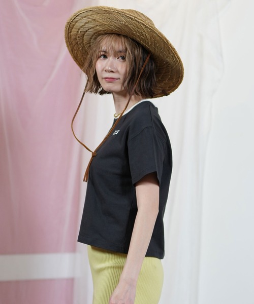 ROXY（ロキシー）の「【クロップド丈】ROXY/ロキシー 花柄/バックプリントTシャツ RST251648M（Tシャツ/カットソー・レディース・ヘザーグレー/オフホワイト/ブラック・L/M）」の9枚目の写真