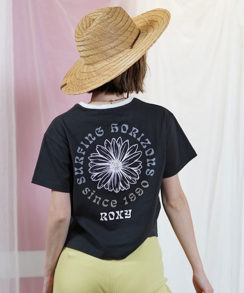 ROXY（ロキシー）の「【クロップド丈】ROXY/ロキシー 花柄/バックプリントTシャツ RST251648M（Tシャツ/カットソー・レディース・ヘザーグレー/オフホワイト/ブラック・L/M）」の10枚目の写真