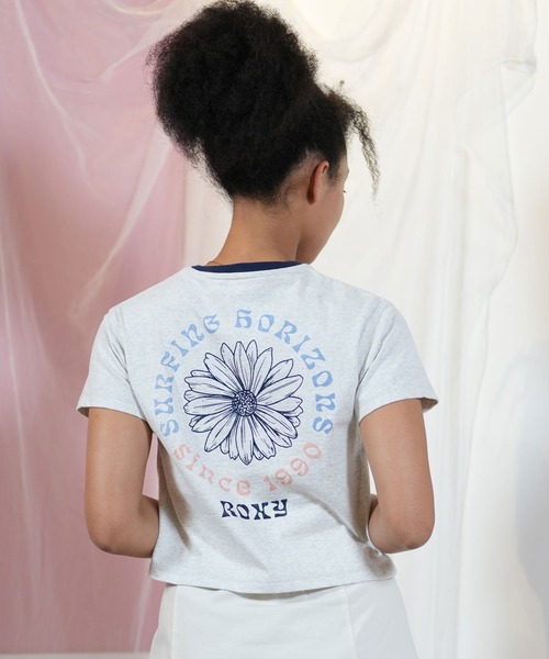 ROXY（ロキシー）の「【クロップド丈】ROXY/ロキシー 花柄/バックプリントTシャツ RST251648M（Tシャツ/カットソー・レディース・ヘザーグレー/オフホワイト/ブラック・L/M）」の15枚目の写真