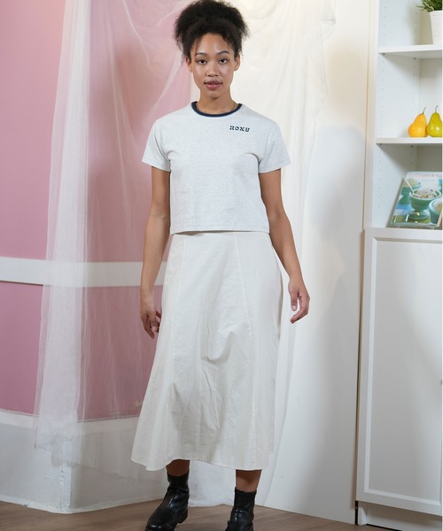 ROXY（ロキシー）の「【クロップド丈】ROXY/ロキシー 花柄/バックプリントTシャツ RST251648M（Tシャツ/カットソー・レディース・ヘザーグレー/オフホワイト/ブラック・L/M）」の16枚目の写真