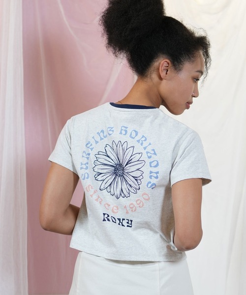 ROXY（ロキシー）の「【クロップド丈】ROXY/ロキシー 花柄/バックプリントTシャツ RST251648M（Tシャツ/カットソー・レディース・ヘザーグレー/オフホワイト/ブラック・L/M）」の22枚目の写真