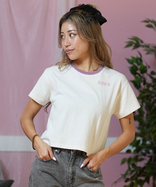 ROXY（ロキシー）の「【クロップド丈】ROXY/ロキシー 花柄/バックプリントTシャツ RST251648M（Tシャツ/カットソー・レディース・ヘザーグレー/オフホワイト/ブラック・L/M）」の21枚目の写真