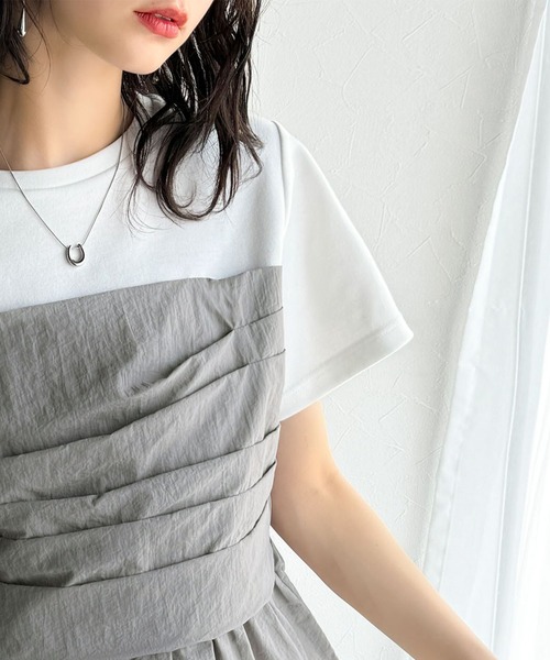 セール】簡単おしゃれが叶う。Tシャツ×ビスチェドッキング半袖