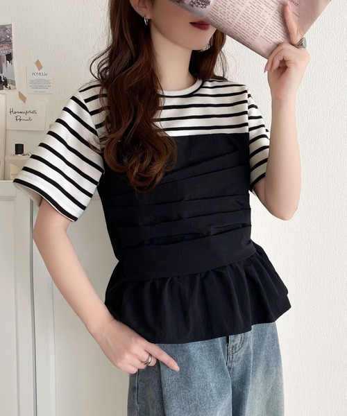 セール】簡単おしゃれが叶う。Tシャツ×ビスチェドッキング半袖