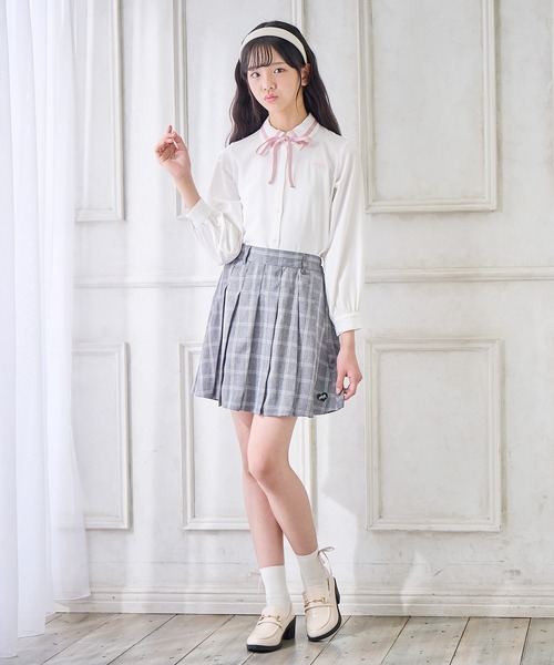 Amourire girl(アムリールガール)の「ジョーゼットリボンタイブラウス(シャツ/ブラウス・キッズ・ピンク/ブラック・110cm/120cm/130cm/140cm/150cm/160cm)」の11枚目の写真