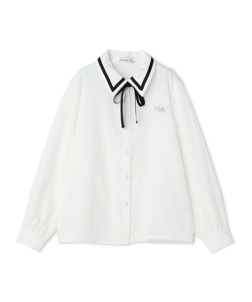 Amourire girl(アムリールガール)の「ジョーゼットリボンタイブラウス(シャツ/ブラウス・キッズ・ピンク/ブラック・110cm/120cm/130cm/140cm/150cm/160cm)」の13枚目の写真