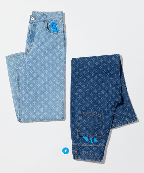 Ray BEAMS（レイビームス）の「【ビームスの百名品】ジャカード デニム パンツ（デニムパンツ・レディース・ブルー系その他4/ライトブルー・1/0）」の2枚目の写真
