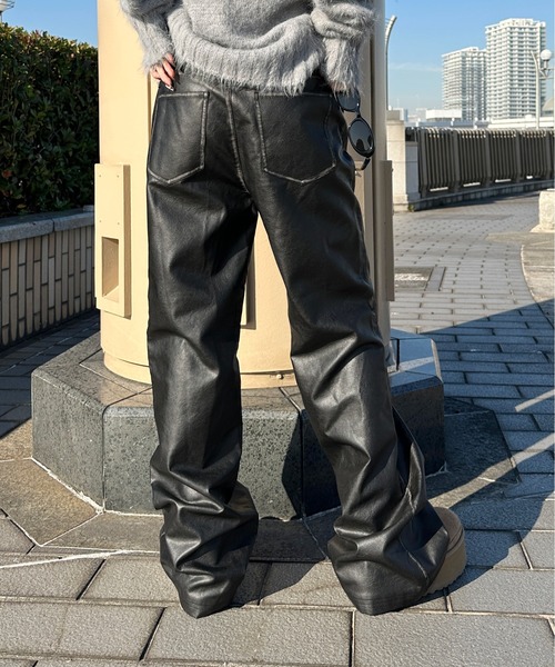 sedacle girl（セダクルガール）の「合皮ウエストダブルベルトパンツ（その他パンツ・レディース・ブラウン/ブラック・MEDIUM/SMALL）」の6枚目の写真