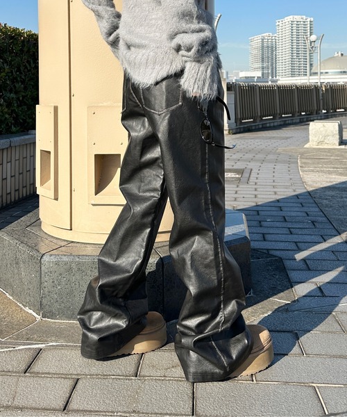 sedacle girl（セダクルガール）の「合皮ウエストダブルベルトパンツ（その他パンツ・レディース・ブラウン/ブラック・MEDIUM/SMALL）」の7枚目の写真