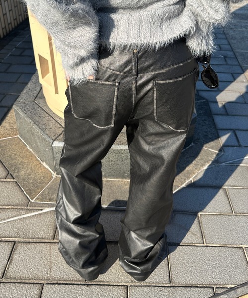 sedacle girl（セダクルガール）の「合皮ウエストダブルベルトパンツ（その他パンツ・レディース・ブラウン/ブラック・MEDIUM/SMALL）」の9枚目の写真