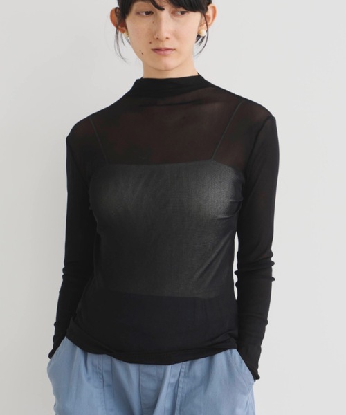 Libra Cue（リブラ キュー）の「シアーハイネックカットソー（Tシャツ/カットソー・レディース・ブラック/アイボリー・FREE）」の7枚目の写真