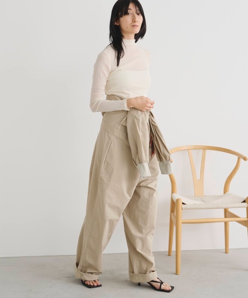 Libra Cue（リブラ キュー）の「シアーハイネックカットソー（Tシャツ/カットソー・レディース・ブラック/アイボリー・FREE）」の6枚目の写真