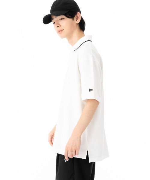 NEW ERA(ニューエラ)の「ニューエラ 半袖ポロシャツ オーバーサイズ コットン(ポロシャツ・メンズ・ホワイト/ブラック・M/L/XL/XXL)」の5枚目の写真