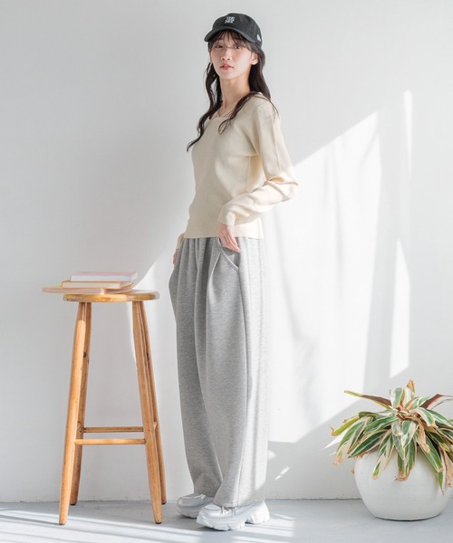 LOWRYS FARM（ローリーズファーム）の「メニウェイラメニットプルオーバーＬＳ 291982（ニット/セーター・レディース・ブラック/ピンク/グリーン/アイボリー・FREE）」の7枚目の写真