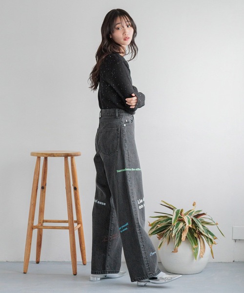 LOWRYS FARM（ローリーズファーム）の「メニウェイラメニットプルオーバーＬＳ 291982（ニット/セーター・レディース・ブラック/ピンク/グリーン/アイボリー・FREE）」の15枚目の写真