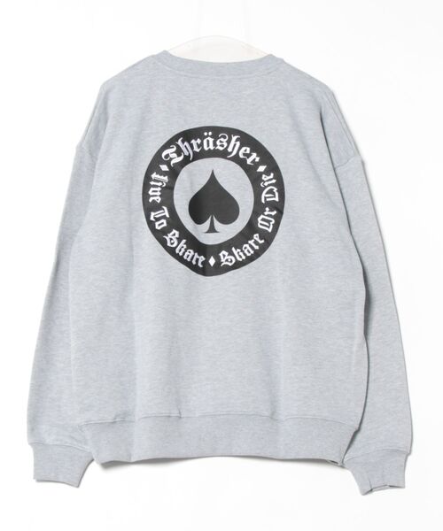 【THRASHER/スラッシャー】ヘビーウェイト マガジンロゴ スペードオースロゴ クルーネック スウェット LOGO CREW SWEAT（スウェット）｜THRASHER（スラッシャー）