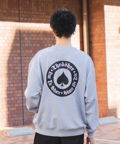 THRASHER(スラッシャー)の「【THRASHER/スラッシャー】ヘビーウェイト マガジンロゴ スペードオースロゴ クルーネック スウェット LOGO CREW SWEAT(スウェット・メンズ・ホワイト系その他/グレー系その他/ブラック系その他2/ブラック系その他/ホワイト系その他2/グレー系その他2・LARGE/MEDIUM)」の17枚目の写真