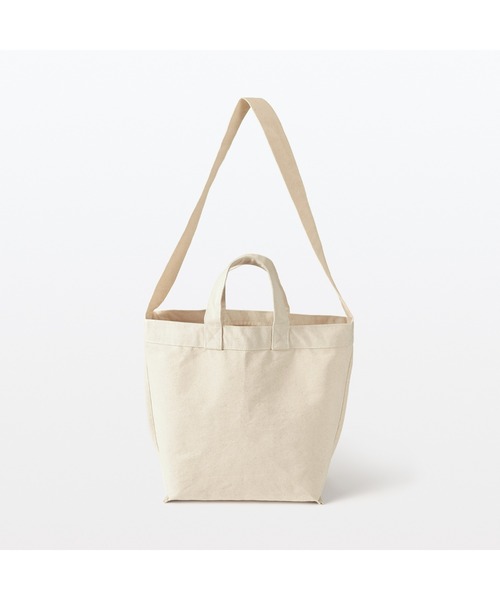 無印良品（ムジルシリョウヒン）の「帆布　２ＷＡＹトートバッグ（トートバッグ・レディース・ブラック/カーキ系/キナリ・FREE）」の4枚目の写真