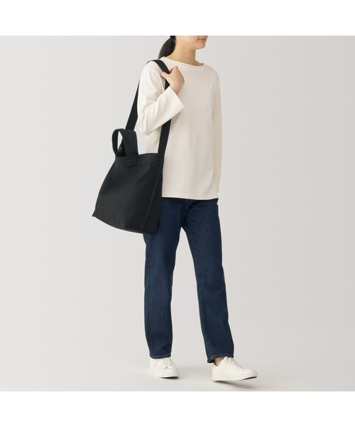 無印良品（ムジルシリョウヒン）の「帆布　２ＷＡＹトートバッグ（トートバッグ・レディース・ブラック/カーキ系/キナリ・FREE）」の20枚目の写真