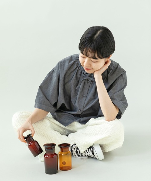 PAR ICI（パーリッシィ）の「【WEB別注カラー】ストライプ刺繍 easyパンツ(セットアップ対応)（その他パンツ・レディース・ホワイト/チェック/ブラック・FREE）」の12枚目の写真