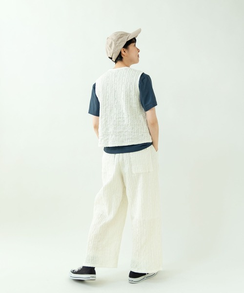 PAR ICI（パーリッシィ）の「【WEB別注カラー】ストライプ刺繍 easyパンツ(セットアップ対応)（その他パンツ・レディース・ホワイト/チェック/ブラック・FREE）」の17枚目の写真